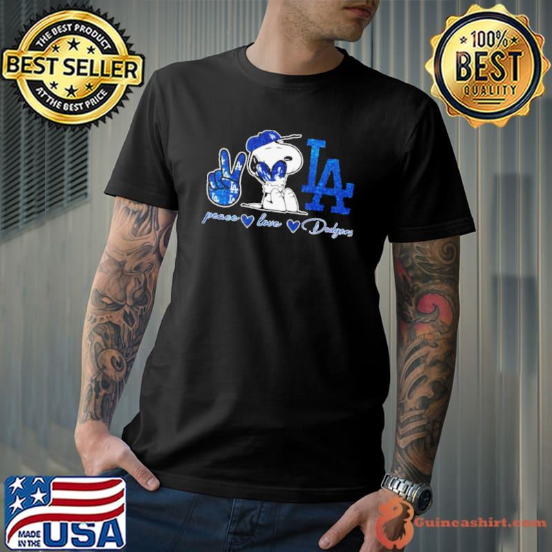 Snoopy Los Angeles Dodgers Peace Love Dodgers shirt - Guineashirt Premium ™  LLC