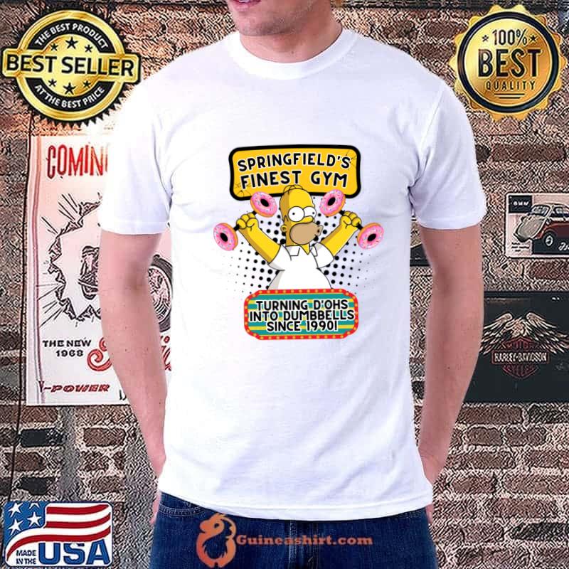 Springfield's Finest Gym Where D'ohs Turn into Reps 1990 Simpsons T-Shirt