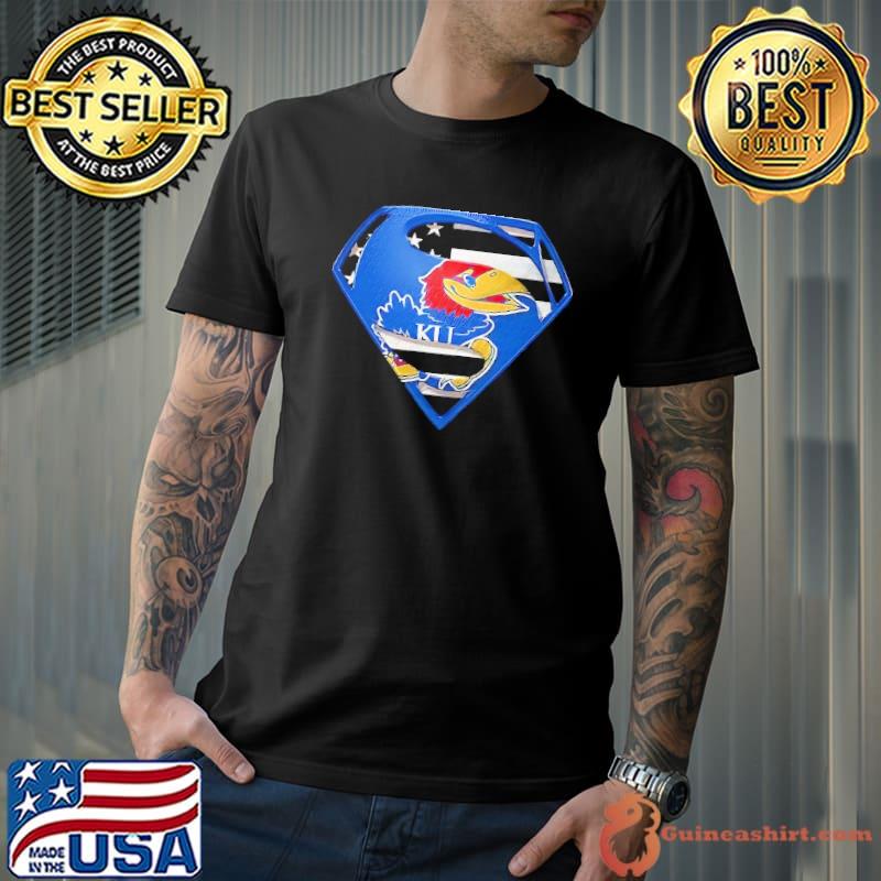 Superman logo kansas jayhawks merchandise american flag s Unisex