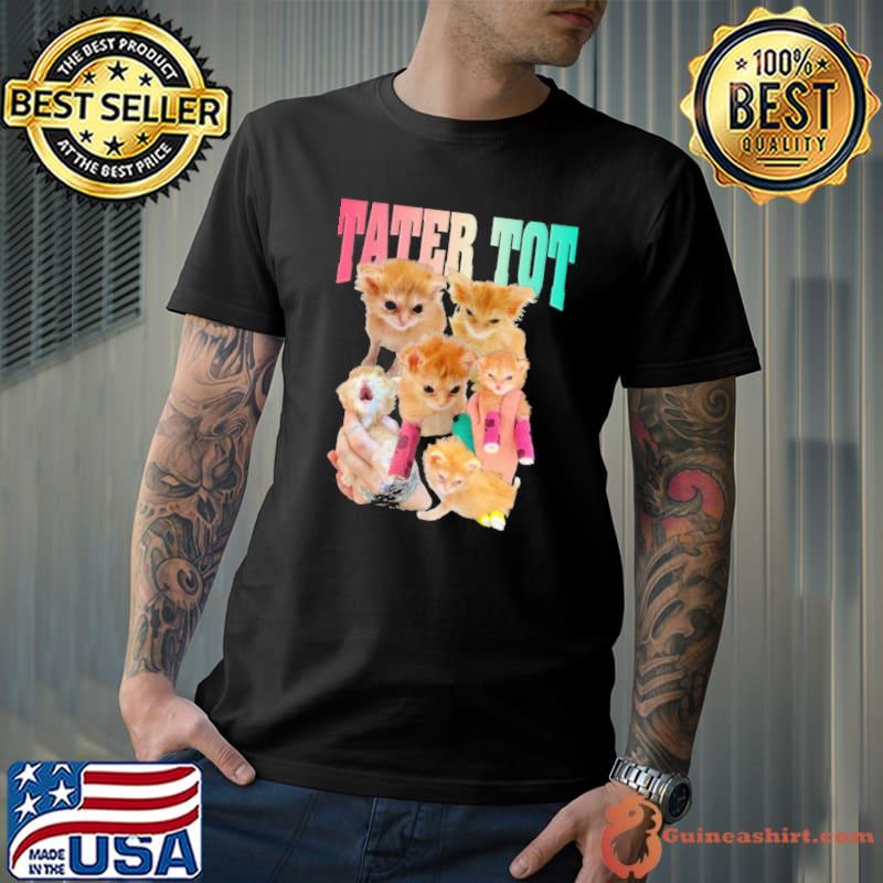 Tater Tot Collage Design Tiktok Cat Shirt Unisex