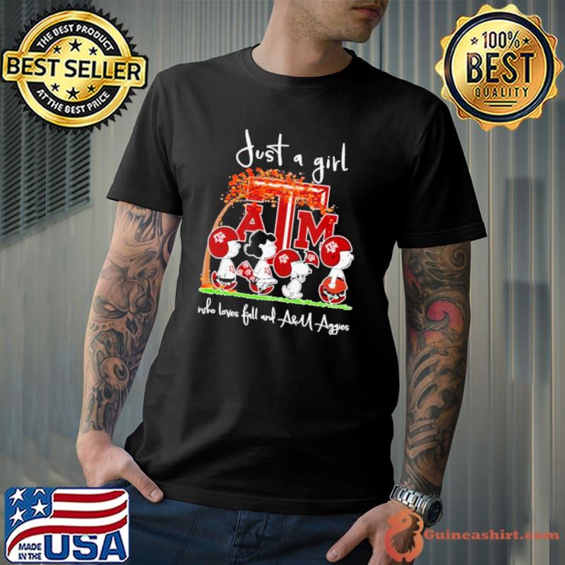 The Peanut Just A Girl Who Loves Fall And A&M Aggies Football Shirt Unisex