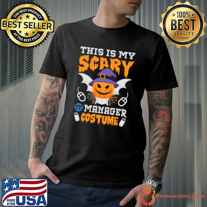 This is My Scary Manager Costume Pumpkin Bat Witch Hat Halloween T-Shirt Unisex