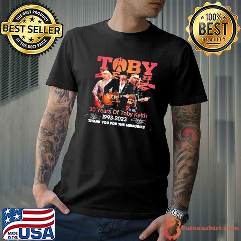 Toby keith 30 years of 1993 2023 thank you for the memories signature shirt