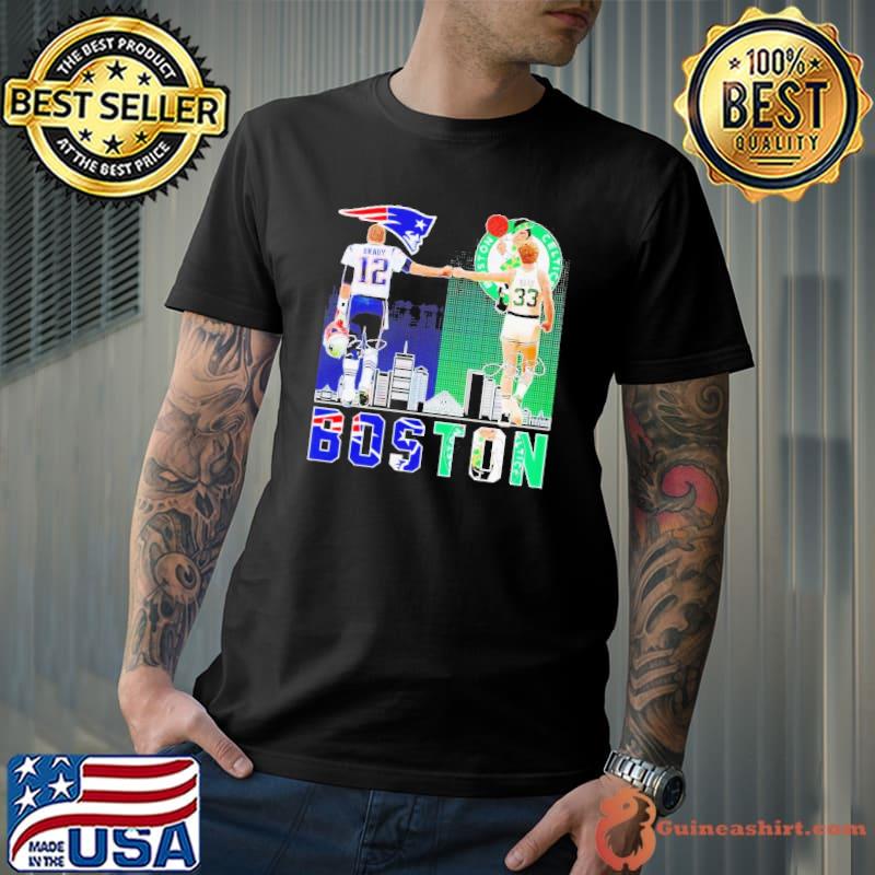 Tom Brady and Larry Bird Boston signatures football shirt - Guineashirt  Premium ™ LLC