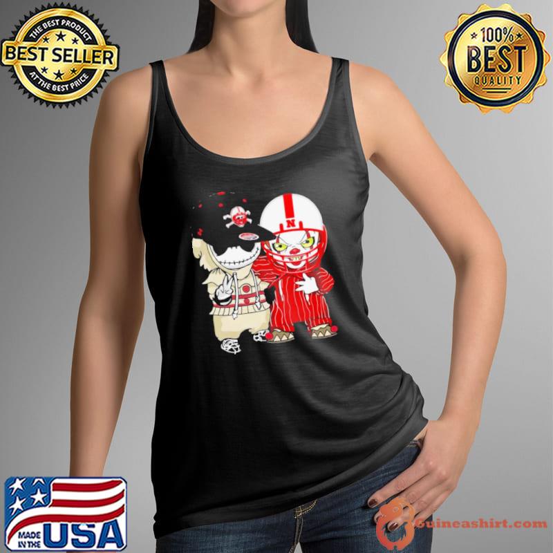 Top skull And Joker Nebraska Cornhusker Halloween Shirt