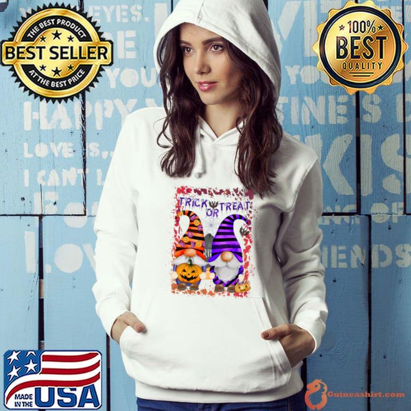 Trick Or Treat Gnome Halloween Pumpkin T-Shirt Hoodie