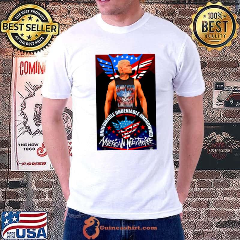 Undesirable Undeniable Cody Rhodes American Nightmare Skull Flag T-Shirt