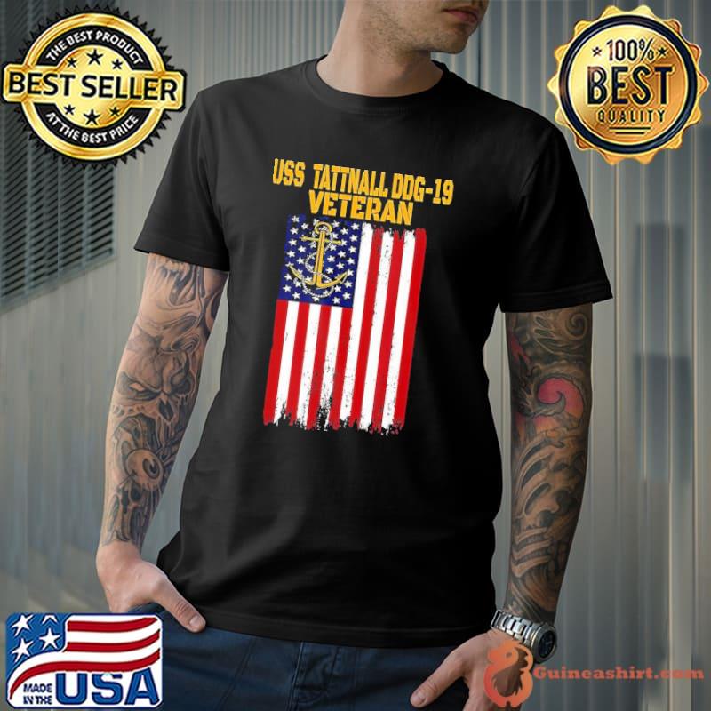 Uss tattnall ddg-19 veteran american flag s Unisex
