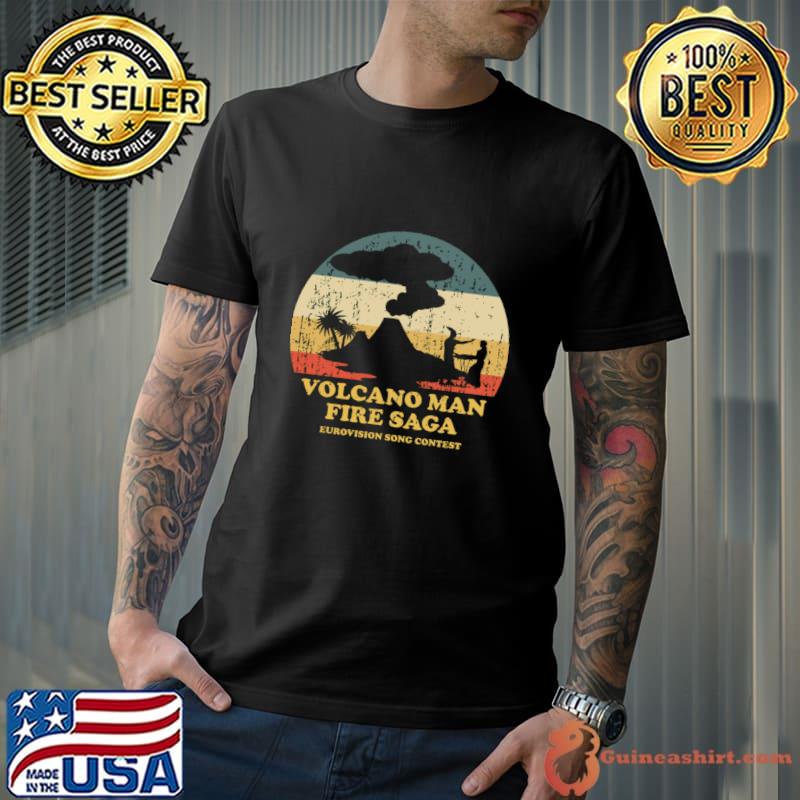 Volcano Man Fire Saga Eurovision Song Contest Vintage T-Shirt Unisex