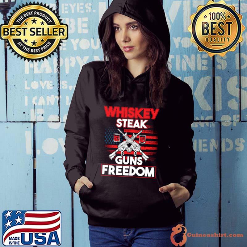 Whiskey Steak Guns & Freedom American Flag T-Shirt