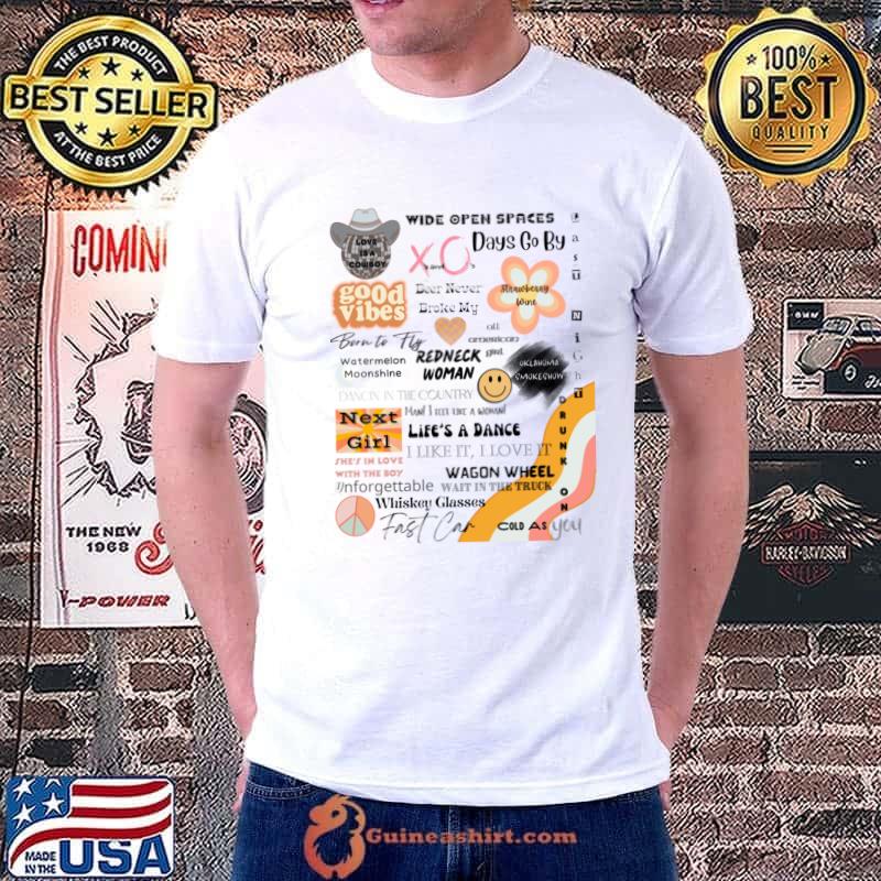 Wide Open Spaces Days Go By Life's A Dance Wagon Wheel Country Girl Era T-Shirt