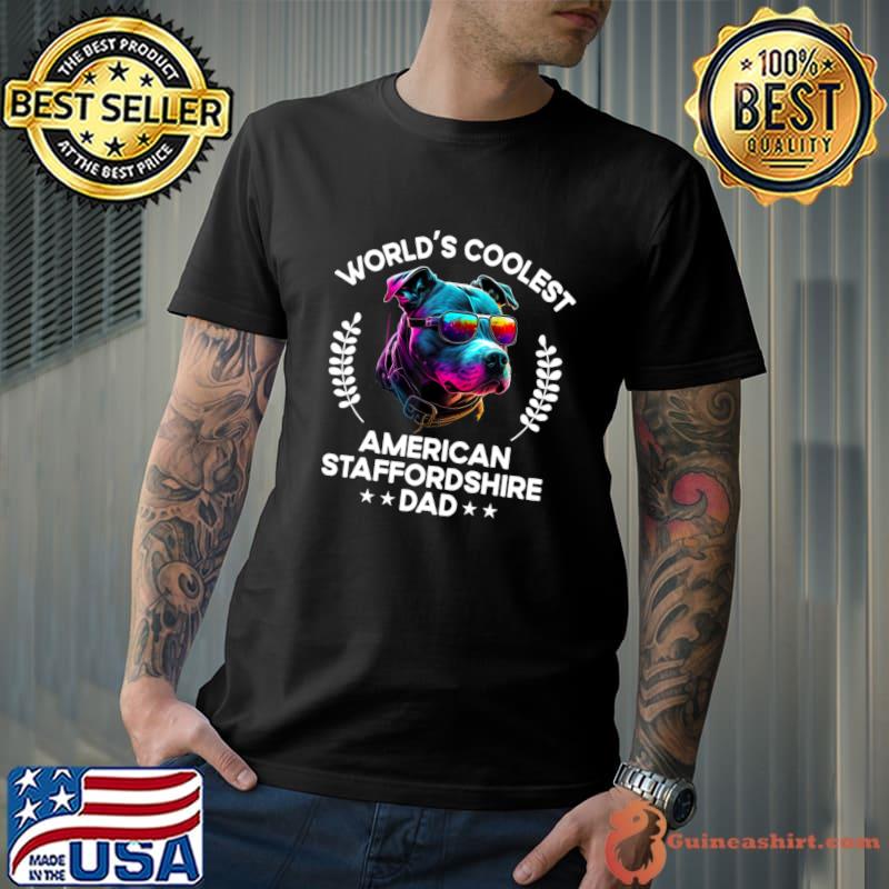 World's Coolest American Staffordshire Dad Pulldog Sunglasses T-Shirt