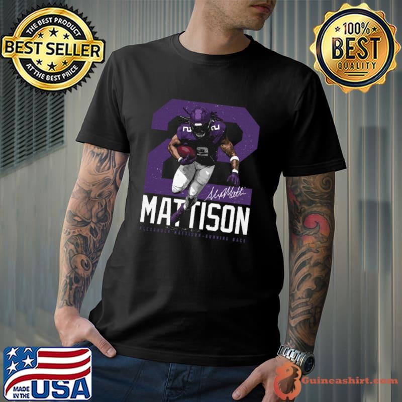 Alexander Mattison football running back Signature Minnesota Bold Number T-Shirt