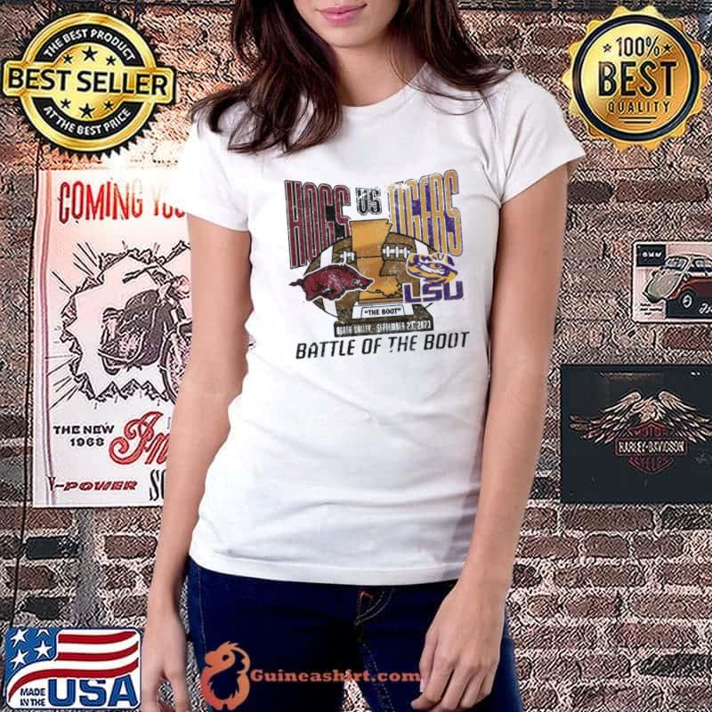 Arkansas Razorbacks Vs LSU Tigers September 23 2023 Battle Of The Boot Shirt Ladiestee