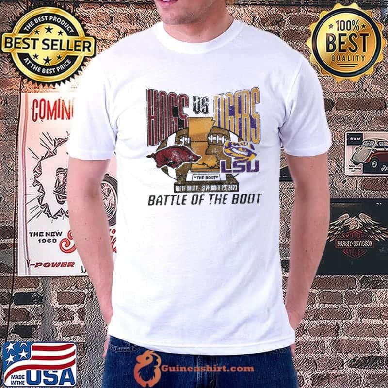 Arkansas Razorbacks Vs LSU Tigers September 23 2023 Battle Of The Boot Shirt