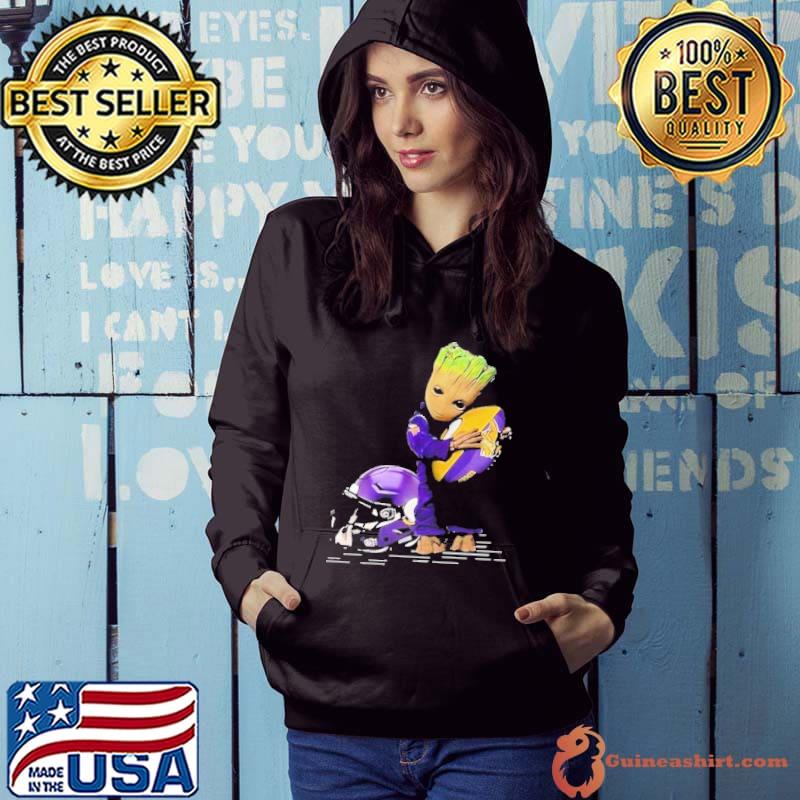 Baby Groot Hug Minnesota Vikings Football 2023 s Hoodie