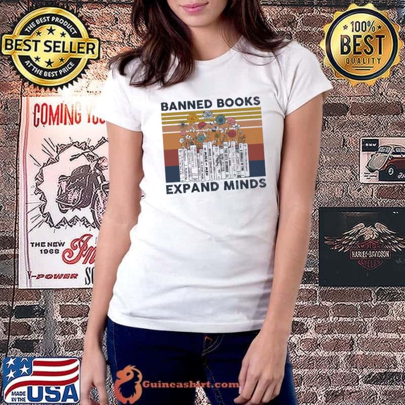 Banned books expand minds books lover flower vintage s Ladiestee