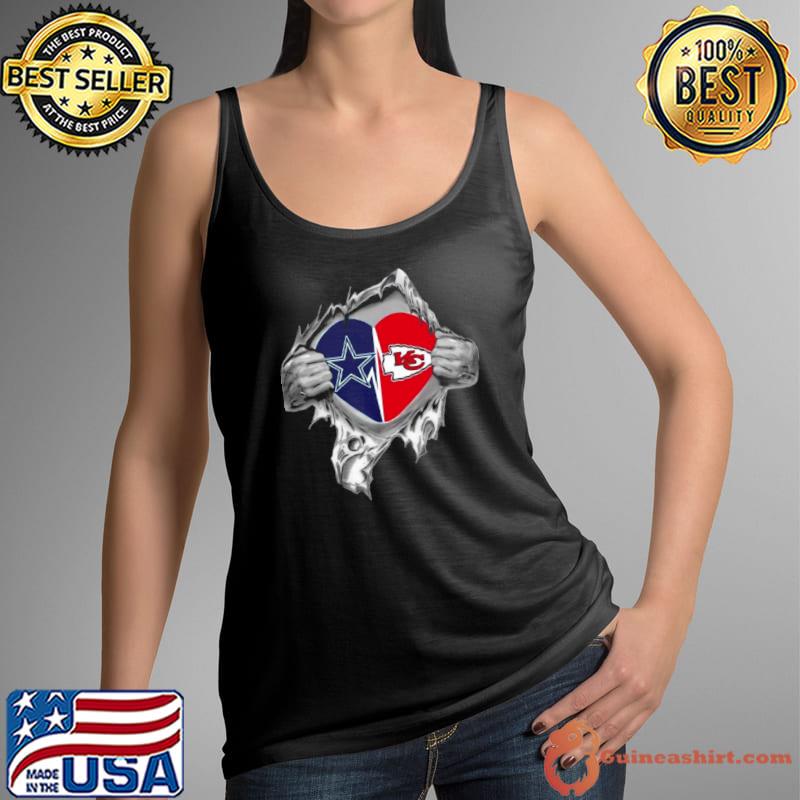 Blood Inside Me Dallas Cowboys And Kansas City Chiefs It’s In My Heart s Tank Top