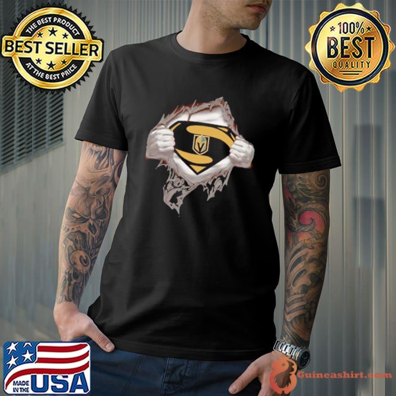 Blood Inside Me Vegas Golden Knights Superman Shirt - Guineashirt Premium ™  LLC