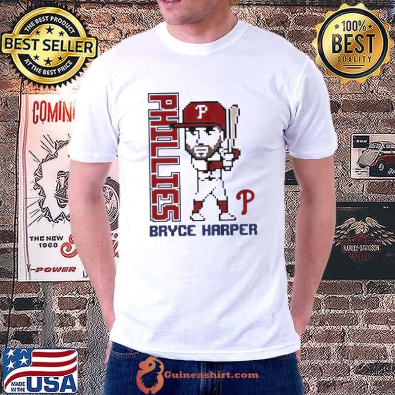 Bryce Harper Philadelphia Phillies Boys Grey Pixel Player Short Sleeve Shirt  - Guineashirt Premium ™ LLC