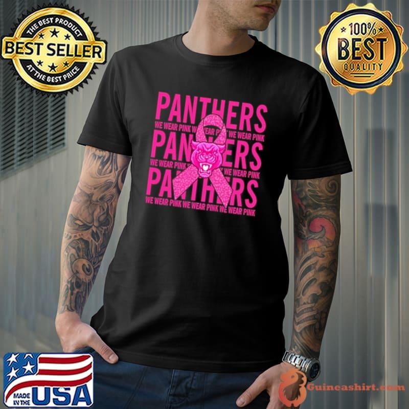 Carolina Panther Mascot We Wear Pink Cancer shirt