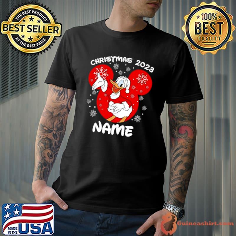 Christmas 2023 Your Name Santa Donald Duck And Daisy Duck Xmas Disney Mickey And Friends shirt