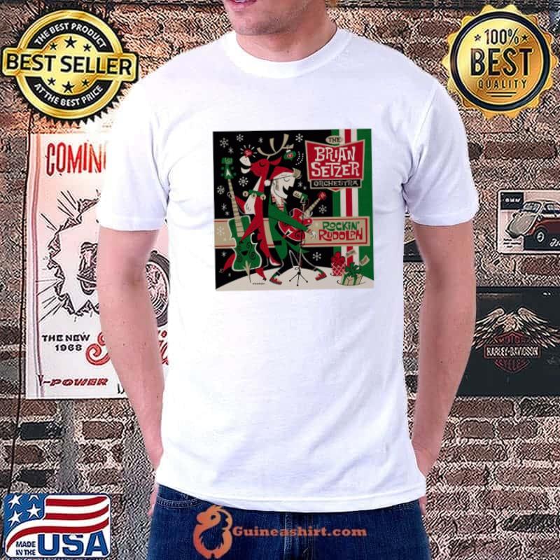 Christmas Brian Rock In Rudolph Setzer Shirt