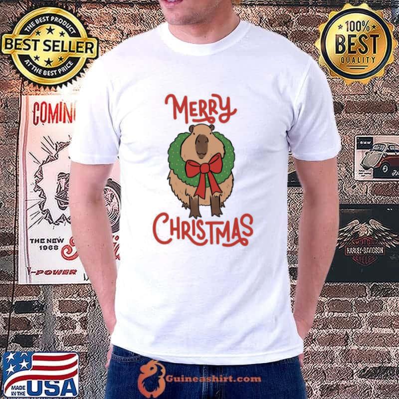 Christmas Capybara Design Graphic Shirt