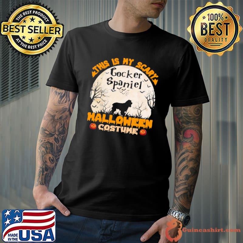 Cocker Spaniel Scary Halloween Costume Moon shirt