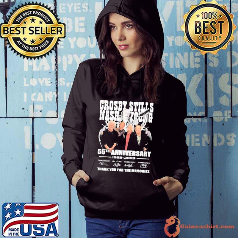 Crosby stills nash young 55th anniversary 1968 2023 thank you for the memories signature s Hoodie