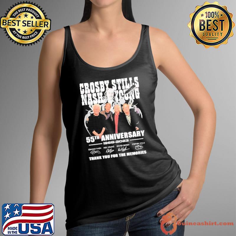 Crosby stills nash young 55th anniversary 1968 2023 thank you for the memories signature s Tank Top