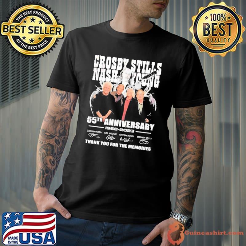 Crosby stills nash young 55th anniversary 1968 2023 thank you for the memories signature shirt