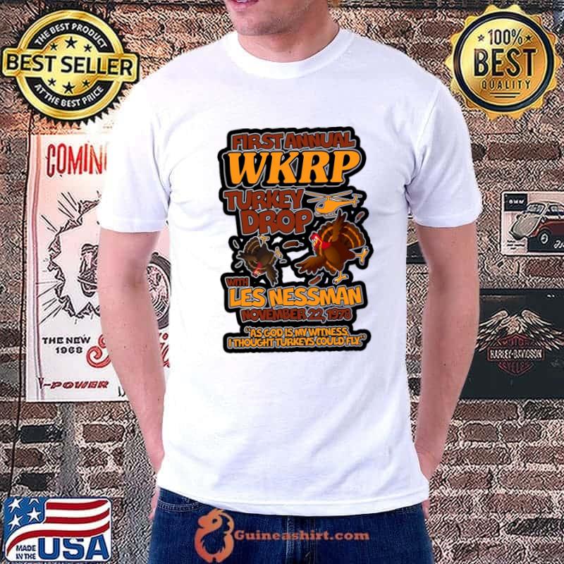 First Annual WKRP Turkey Drop With Les Nessman November 22 1978 T-Shirt