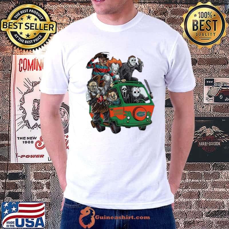 Florida Gators Horror Movies Characters Bus Halloween 2023 Shirt