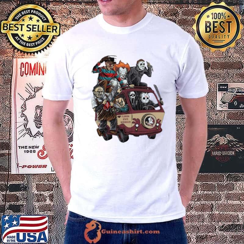 Florida State Seminoles Horror Movies Characters Bus Halloween 2023 Shirt