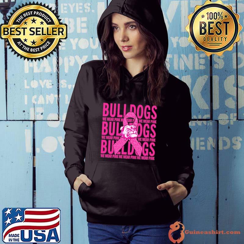Georgia Bulldogs Mascot We Wear Pink Cancer s Hoodie