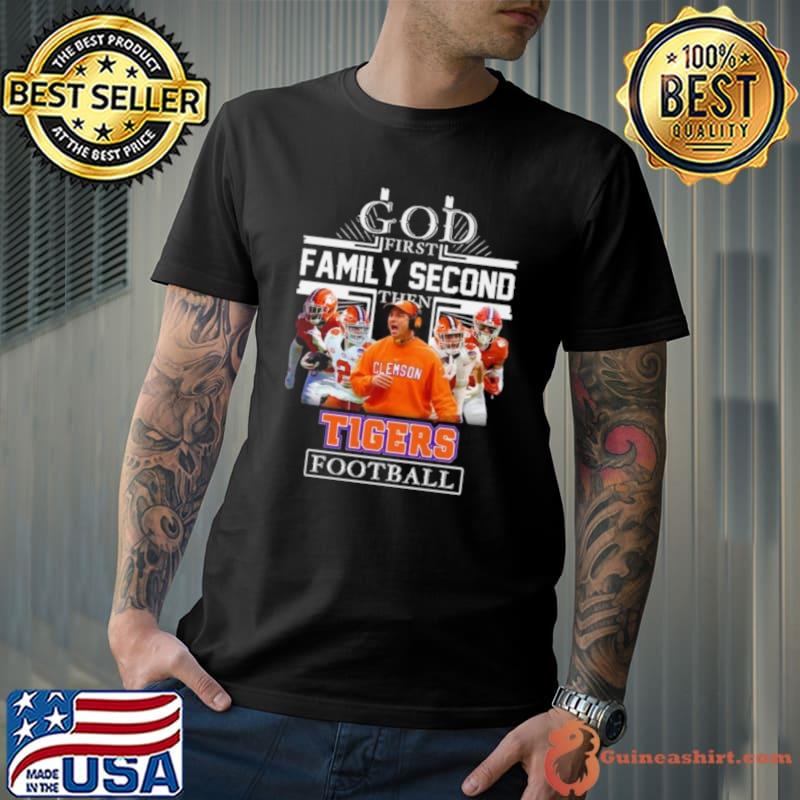 God First Family Second Then Tigers Football Player Cross 2023 Shirt