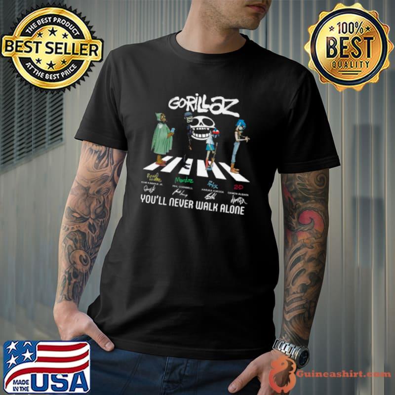 Gorillaz Abbey Road You’ll Never Walk Alone Signatures shirt