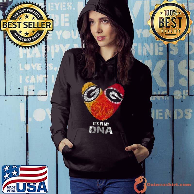 Green Bay Packers And Georgia Bulldogs Heart It’s In My Dna 2023 s Hoodie