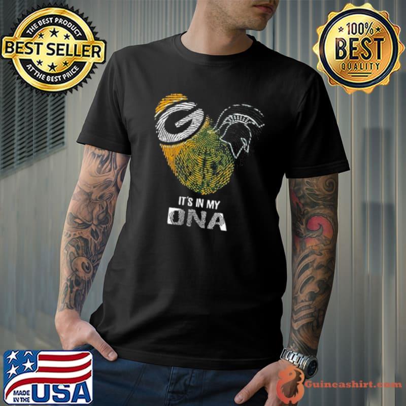 Green Bay Packers And Michigan State Spartans Heart It’s In My Dna 2023 shirt