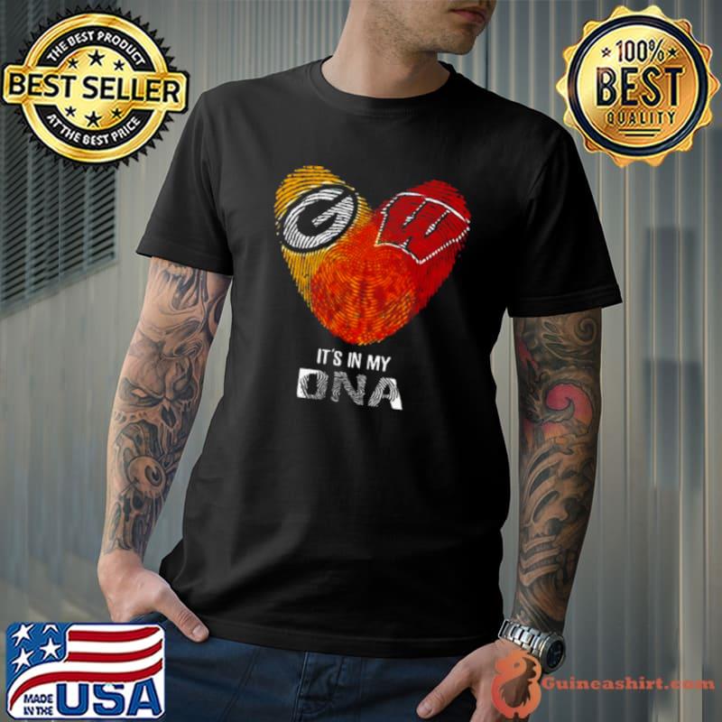 Green Bay Packers And Wisconsin Badgers Heart It’s In My Dna 2023 shirt