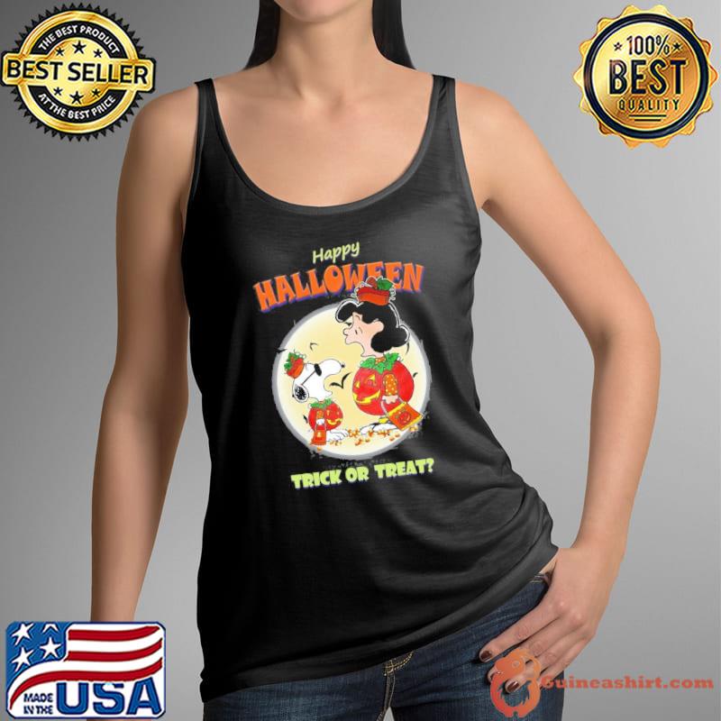 happy halloween trick or treat snoopy moon bats s Tank Top