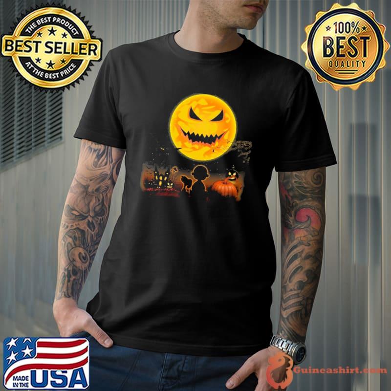 Hello Halloween Snoopy And Woodstock Watch Moon shirt