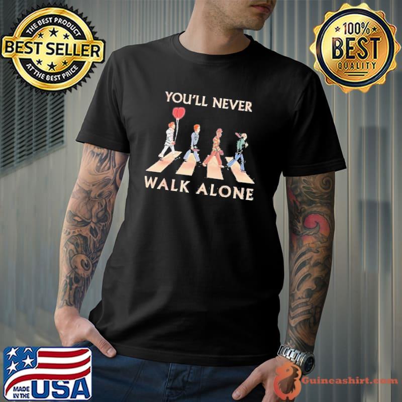 Horror Movies Characters Abbey Road You’ll Never Walk Alone Halloween 2023 shirt