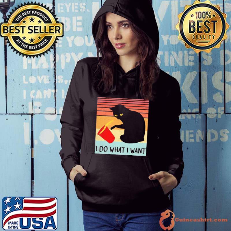 I Do What I Want Black Cat Vintage s Hoodie