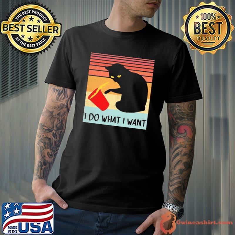 I Do What I Want Black Cat Vintage shirt