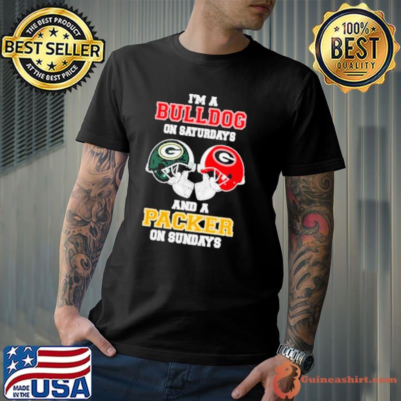 I’m A Bulldogs On Saturdays And A Packers On Sundays Helmet 2023 T-Shirt