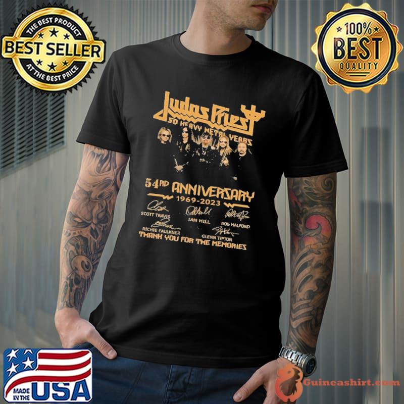 Judas Priest 50 heavy metal years 54rd anniversary 1969 2023 thank you for the memories signature shirt