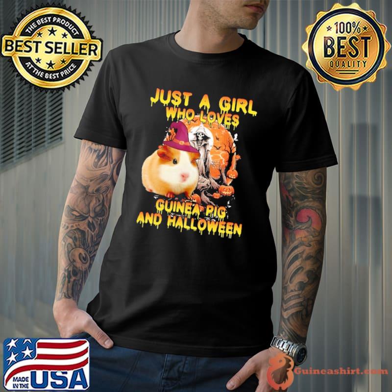 Just A Girl Who Loves Guinea Pig and Halloween shirt