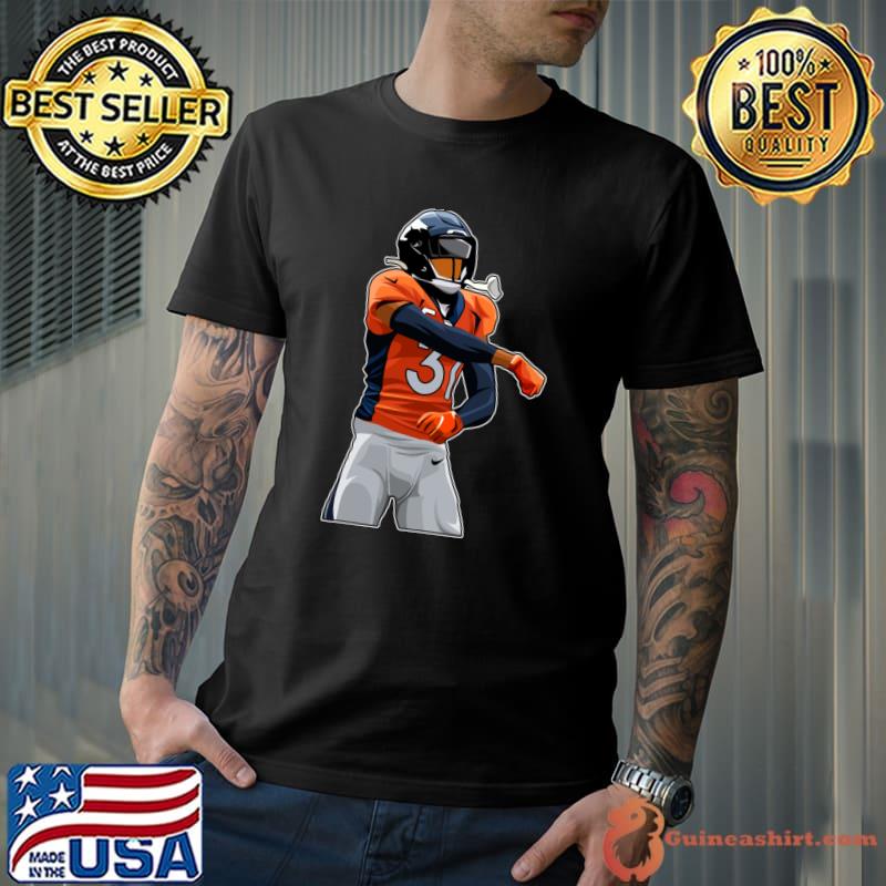 Justin Simmons 31 an American football safety for the Denver Broncos  T-Shirt - Guineashirt Premium ™ LLC